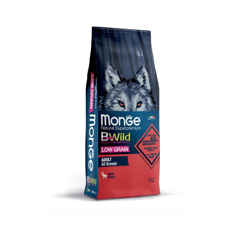 Monge BWild Low Grain Adult Cervo 12kg - Crocchette per Cani Monge BWild Low Grain Adult Cervo 12kg - Crocchette per Cani